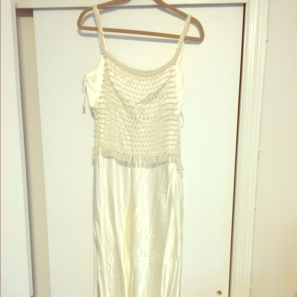 Ivory/off white dress with pearl